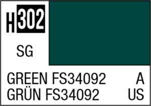 Mr Hobby Aqueous Hobby Colour 10ml 302 Green FS34092 Semi Gloss Acrylic Paint   Mr Hobby Aqueous Hobby Colour 10ml 302 Green FS34092 Semi Gloss Acrylic Paint