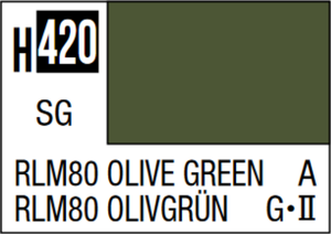 Mr Hobby Aqueous Hobby Colour 10ml 420 RLM80 Olive Green Semi Gloss Acrylic Paint Mr Hobby Aqueous Hobby Colour 10ml 420 RLM80 Olive Green Semi Gloss Acrylic Paint