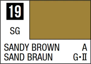  Mr Hobby Mr Colour 10ml 019 Sandy Brown Semi Gloss Acrylic Paint 