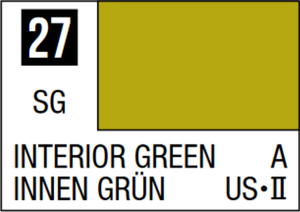 Mr Hobby Mr Colour 10ml 027 Interior Green Semi Gloss Acrylic Paint   Mr Hobby Mr Colour 10ml 027 Interior Green Semi Gloss Acrylic Paint