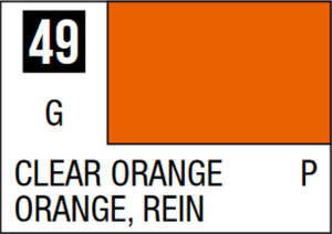  Mr Hobby Mr Colour 10ml 049 Clear Orange Gloss Acrylic Paint 