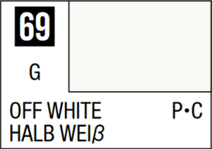  Mr Hobby Mr Colour 10ml 069 Off White Gloss Acrylic Paint 
