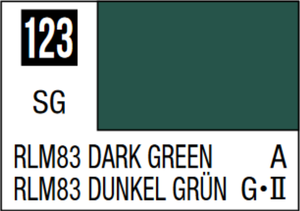 Mr Hobby Mr Colour 10ml 123 RLM83 Dark Green Semi Gloss Acrylic Paint   Mr Hobby Mr Colour 10ml 123 RLM83 Dark Green Semi Gloss Acrylic Paint