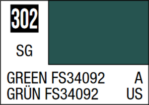  Mr Hobby Mr Colour 10ml 302 Green FS34092 Semi Gloss Acrylic Paint 
