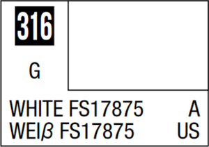 Mr Hobby Mr Colour 10ml 316 White FS17875 Gloss Acrylic Paint Mr Hobby Mr Colour 10ml 316 White FS17875 Gloss Acrylic Paint