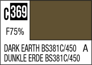 Mr Hobby Mr Colour 10ml 369 Dark Earth BS381C/BS450 Semi Gloss Acrylic Paint Mr Hobby Mr Colour 10ml 369 Dark Earth BS381C/BS450 Semi Gloss Acrylic Paint