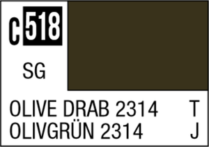 Mr Hobby Mr Colour 10ml 518 Olive Drab 2314 Semi Gloss Acrylic Paint   Mr Hobby Mr Colour 10ml 518 Olive Drab 2314 Semi Gloss Acrylic Paint
