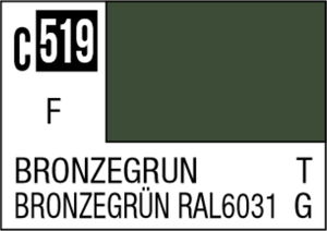  Mr Hobby Mr Colour 10ml 519 Bronzegrun Matt Acrylic Paint 