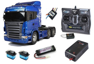 Tamiya 1/14 RC Scania R620 6X4 Highline Truck Super Package Deal