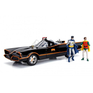  Jada 1/18 1966 Batmobile With Figures and Working Lights Diecast Model 