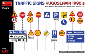 MiniArt 1/35 Traffic Signs Yugoslavia 1990s Model Kit MiniArt 1/35 Traffic Signs Yugoslavia 1990s Model Kit