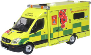 Oxford Diecast 1/76 Mercedes Ambulance London Ambulance Service (Remembrance Day) Oxford Diecast 1/76 Mercedes Ambulance London Ambulance Service (Remembrance Day)