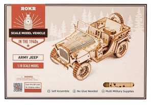 Rokr Army Jeep 3D Wooden Puzzle Model Kit Rokr Army Jeep 3D Wooden Puzzle Model Kit