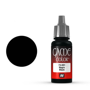 Vallejo 17ml Game Color 051 Black   Vallejo 17ml Game Color 051 Black