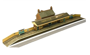 Superquick 1/76 Country Station Building Card Building Kit Superquick 1/76 Country Station Building Card Building Kit