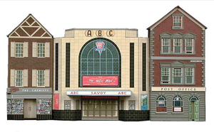 Superquick 1/76 Low Relief Cinema, Post Office & Shop Card Building Kit Superquick 1/76 Low Relief Cinema, Post Office & Shop Card Building Kit