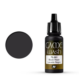 Vallejo 18ml Game Color Wash 201 Black   Vallejo 18ml Game Color Wash 201 Black