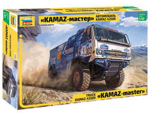  Zvezda 1/43 Kamaz 63509 Rally Truck 'Kamaz Master' Model Kit 