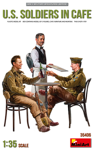 MiniArt 1/35 US Soldiers in Cafe Model Figures   MiniArt 1/35 US Soldiers in Cafe Model Figures