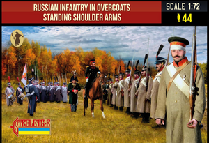  Strelets 1/72 Napoleonic Russian Infantry in Overcoats Standing Shoulder Arms 