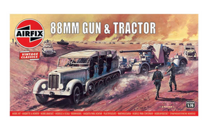  Airfix 1/76 88mm Gun & Tractor Model Kit 