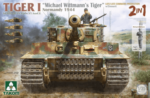 Takom 1/35 Pz.Kpfw.VI Ausg.E Tiger I Normandy 1944 with Zimmerit and Michael Wittman Figure Takom 1/35 Pz.Kpfw.VI Ausg.E Tiger I Normandy 1944 with Zimmerit and Michael Wittman Figure