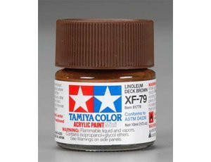 Tamiya Mini XF-79 Flat Linoleum Deck Brown 10ml Acrylic Paint Tamiya Mini XF-79 Flat Linoleum Deck Brown 10ml Acrylic Paint