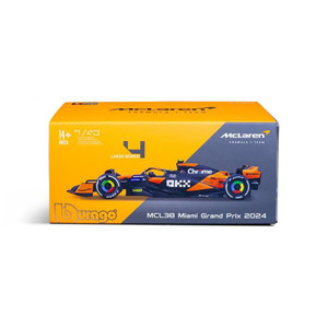 Burago 1/43 McLaren MCL38 F1 2024 #4 Lando Norris With Helmet   Burago 1/43 McLaren MCL38 F1 2024 #4 Lando Norris With Helmet