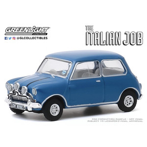 Greenlight 1/64 The Italian Job (1969 movie) 1967 Austin Mini Cooper - Blue   Greenlight 1/64 The Italian Job (1969 movie) 1967 Austin Mini Cooper - Blue