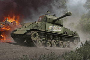  Trumpeter 1/16 M4A1E8 Sherman Easy Eight (Thunderbolt VII) 