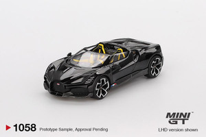  Mini GT 1/64 Bugatti W16 Mistral Black 