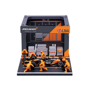  Burago 1/43 F1 McLaren MCL38 2024 Lando Norris Pit Pass Diorama 