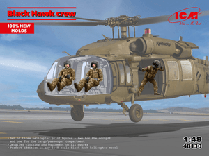 Icm ICM 1/48 Black Hawk Helicopter Crew (3 Figures) 