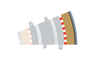 Scalextric Radius 2 Curve Outer Borders 22.5 x 4