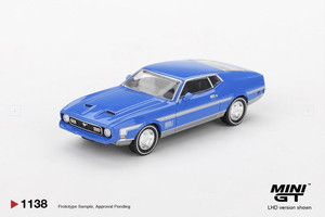  Mini GT 1/64 Ford Mustang Mach 1 Grabber Blue (LHD) 