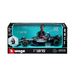 Burago 1/24 F1 Mercedes AMG W15 2024 with Driver Figure - George Russell Diecast Model