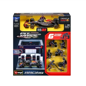  Burago 1/43 F1 Red Bull Racing RB21 2025 Max Verstappen Pit Pass Diorama 