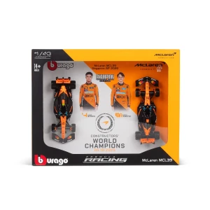  Burago 1/43 F1 Mclaren MCL38 2024 Two Pack - Norris and Piastri Team Championship 