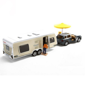 Siku 1/55 Car with Caravan Diecast Model   Siku 1/55 Car with Caravan Diecast Model