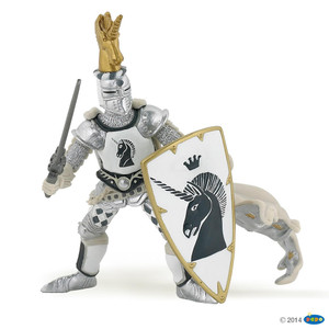 Papo Toys Silver Unicorn Knight   Papo Toys Silver Unicorn Knight
