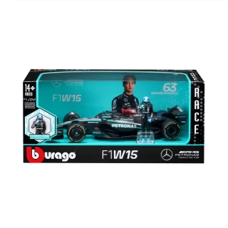 Burago 1/24 F1 Mercedes AMG W15 2024 with Driver Figure - George Russell Diecast Model