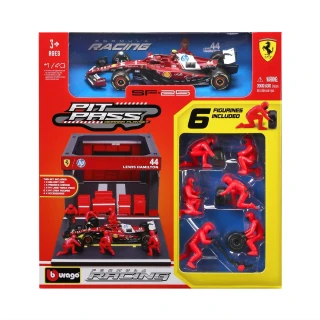 Burago 1/43 F1 Ferrari SF-25 2025 Pit Pass Diorama - Lewis Hamilton