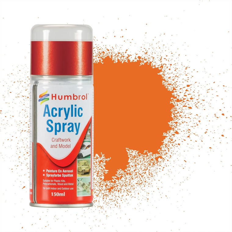  Humbrol 18 Gloss Orange 150ml Acrylic Spray Paint 