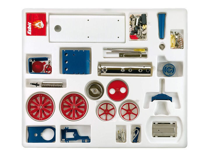  Wilesco D415 Live Steam Traction Engine Kit Red and Blue 