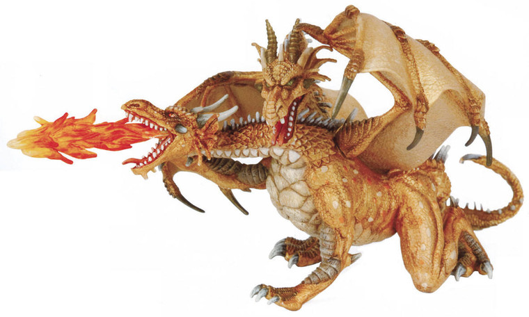  Papo Toys Two-Headed Dragon, Gold 