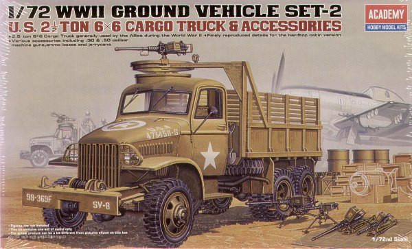  Academy 1/72 WWII Ground Vehicle Set - US 6x6 Cargo Truck 