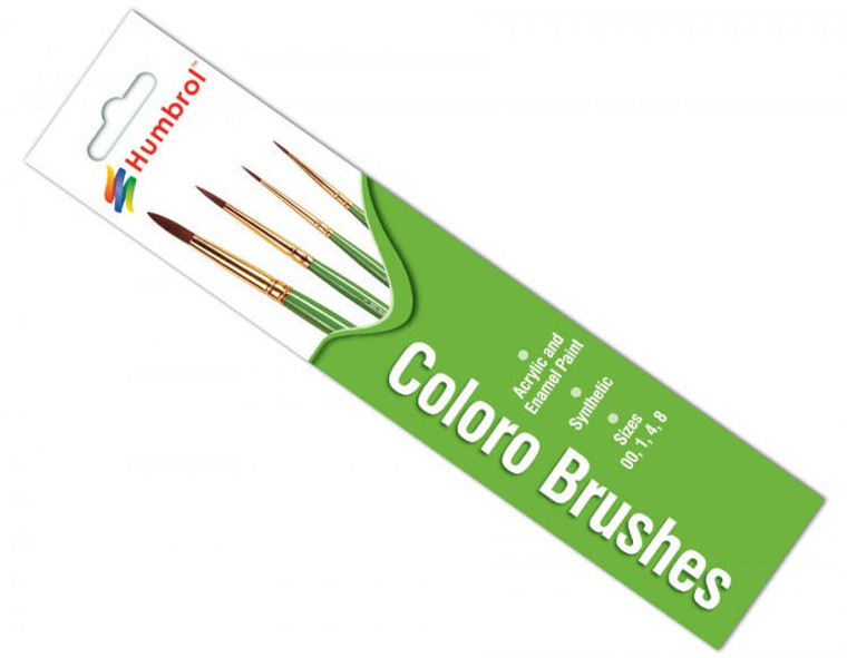  Humbrol Brush Pack Coloro Synthetic Paint Brushes 