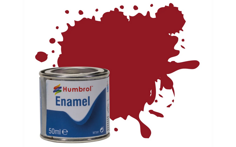  Humbrol 20 50ml Enamel Gloss Crimson Paint Tinlet 
