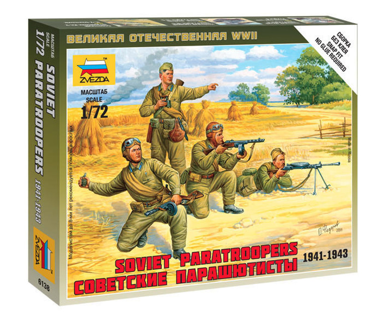  Zvezda 1/72 Soviet Paratroops WWII Model Figures 