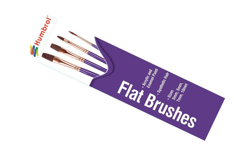  Humbrol Brush Pack Flat Synthetic Brushes 